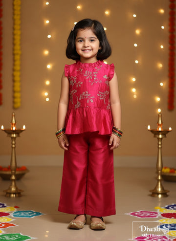 Parampara - deep pink silk cord set