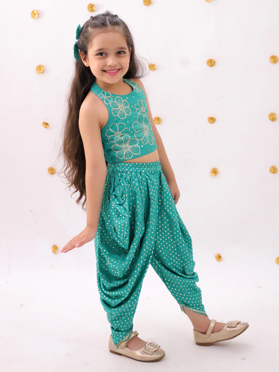 Mehfil sea green dhoti set