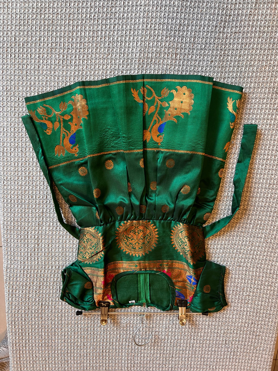 Ahilya paithani green frock