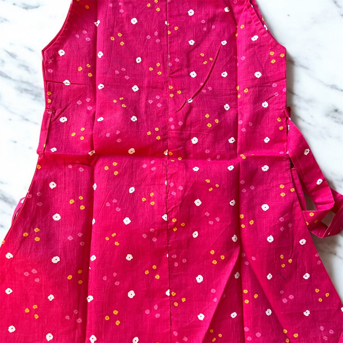 Ethnic frock - pink bandhni