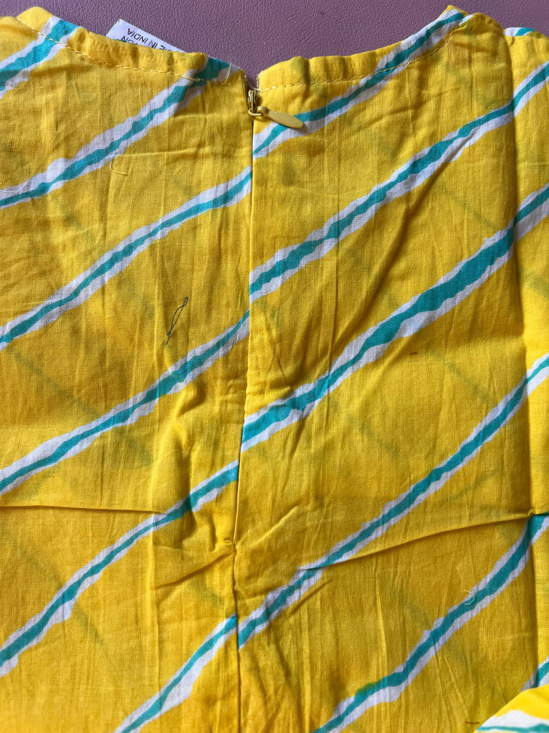 Ethnic frock - yellow stripes