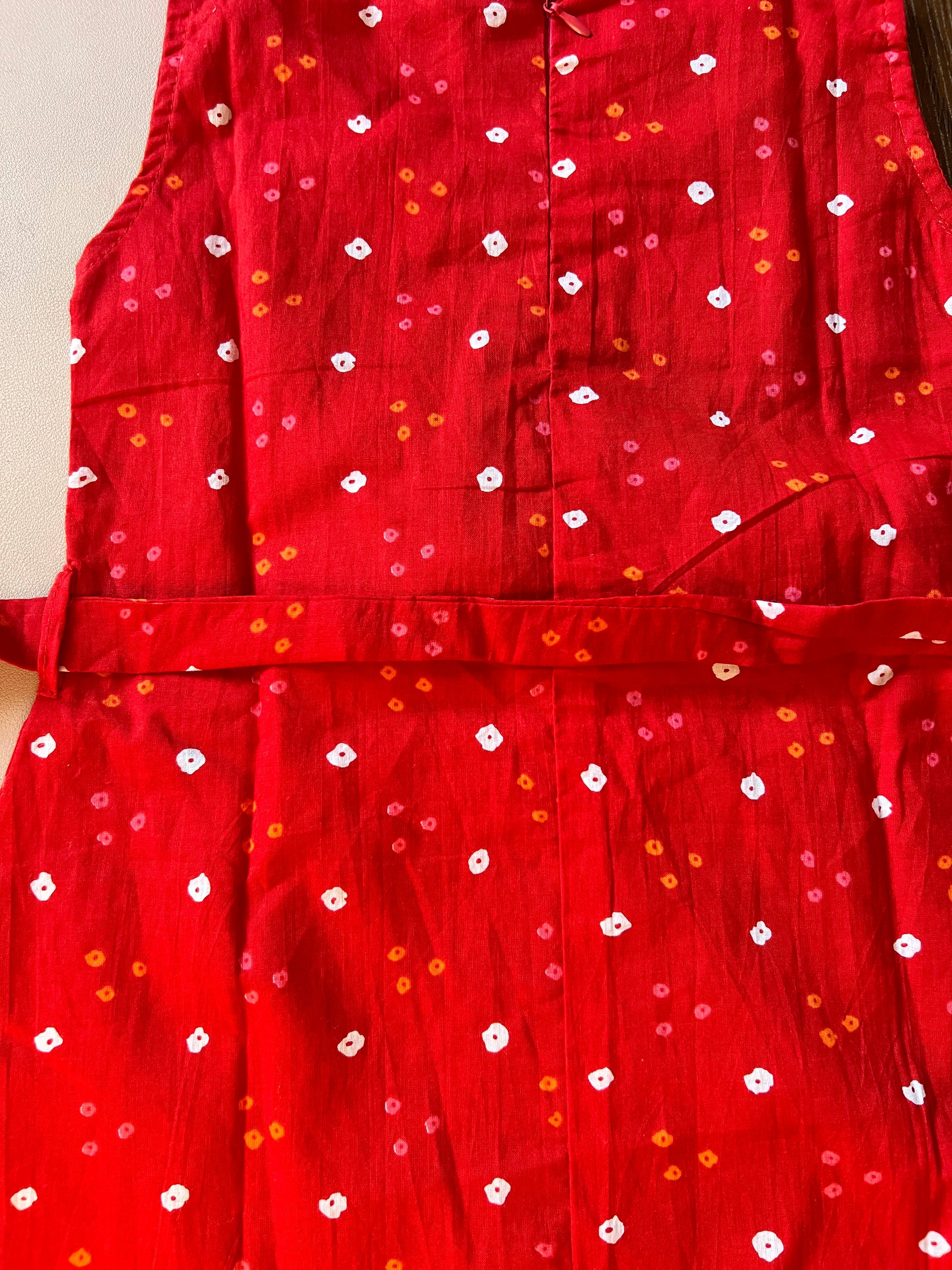 Ethnic frock - red badhni