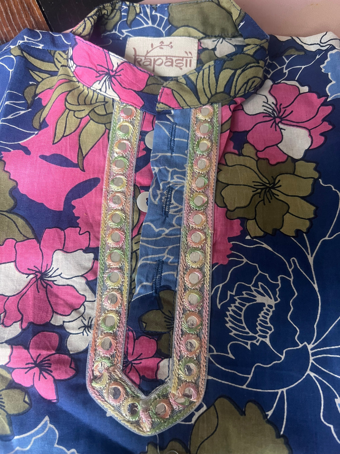 Boys kurta pajama set blue floral