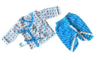 Ladoo infant anghrakha baby set- blue elephant
