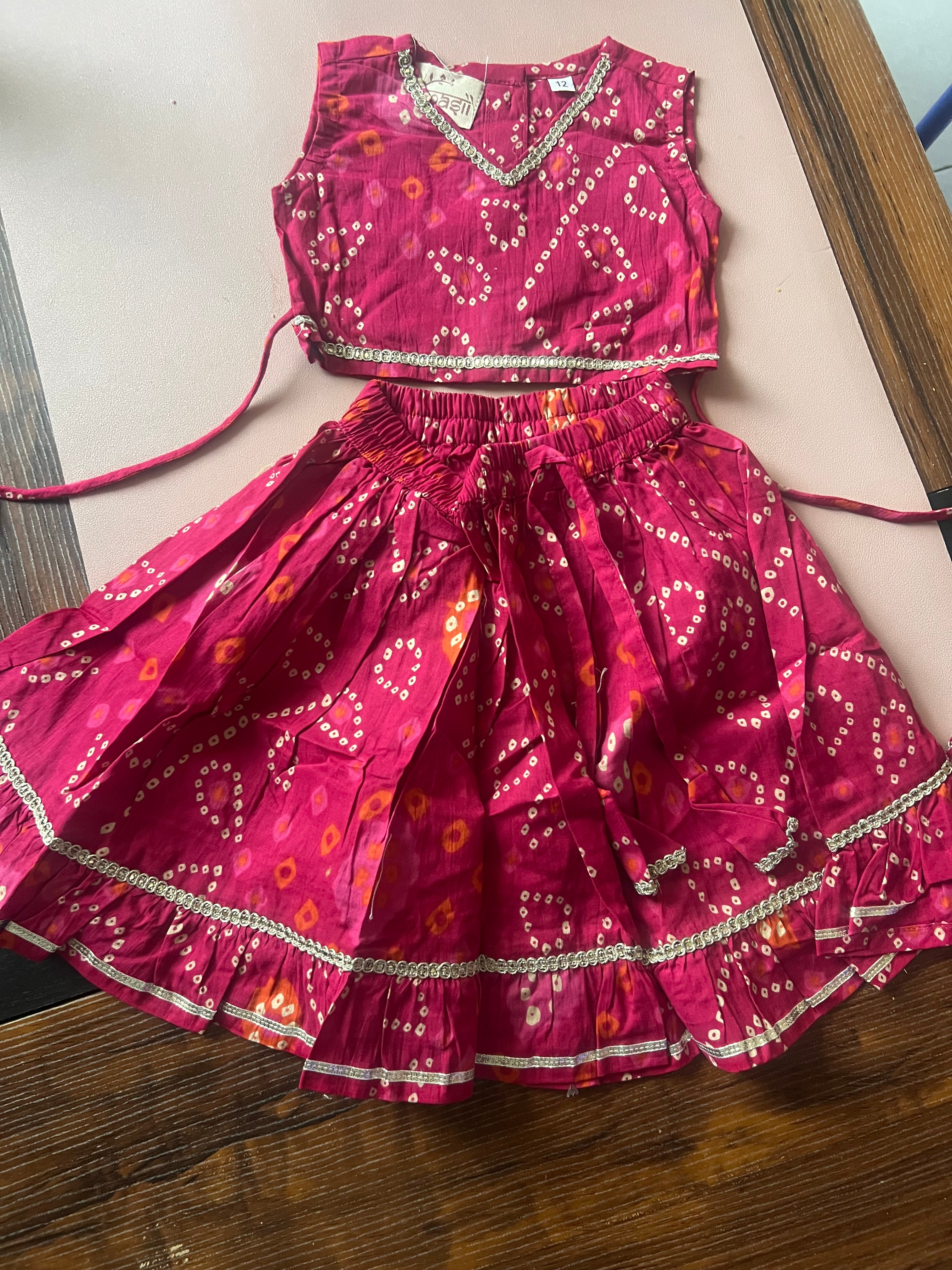 Infant Girls Lehenga Set rani pink