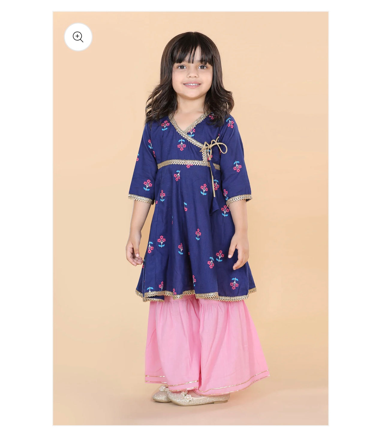 Elegant Blue & Pink Princess Sharara set