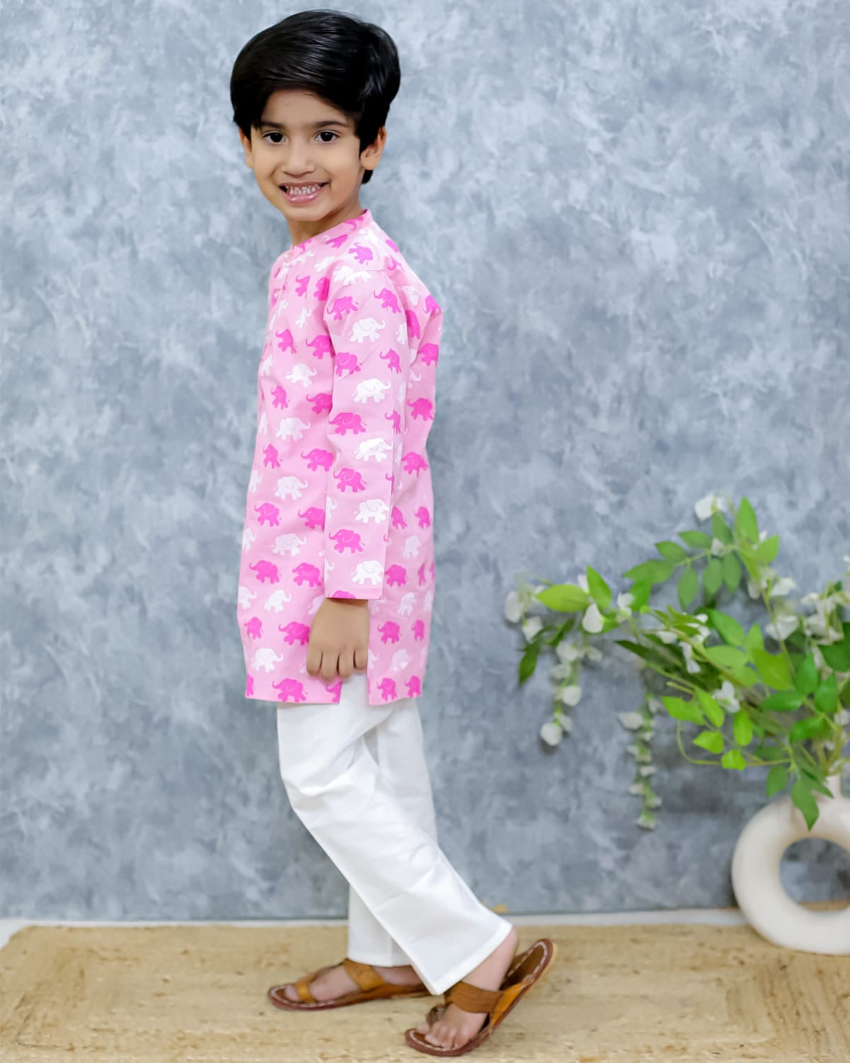 Indie fashion Cherry Blossom kurta pajama Set for boys and  girls (6months-7years)