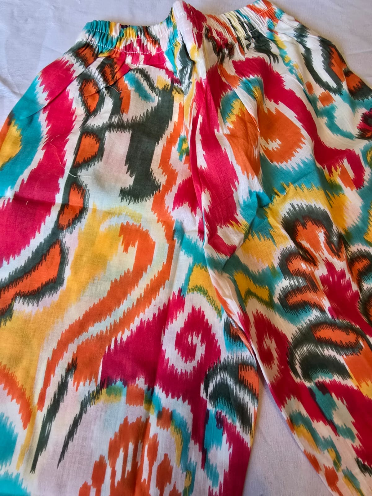 Girls cord set Ikkat print multicoloured