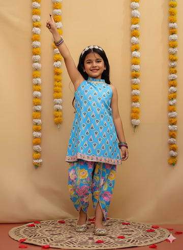 Inayat baby blue dhoti set girls