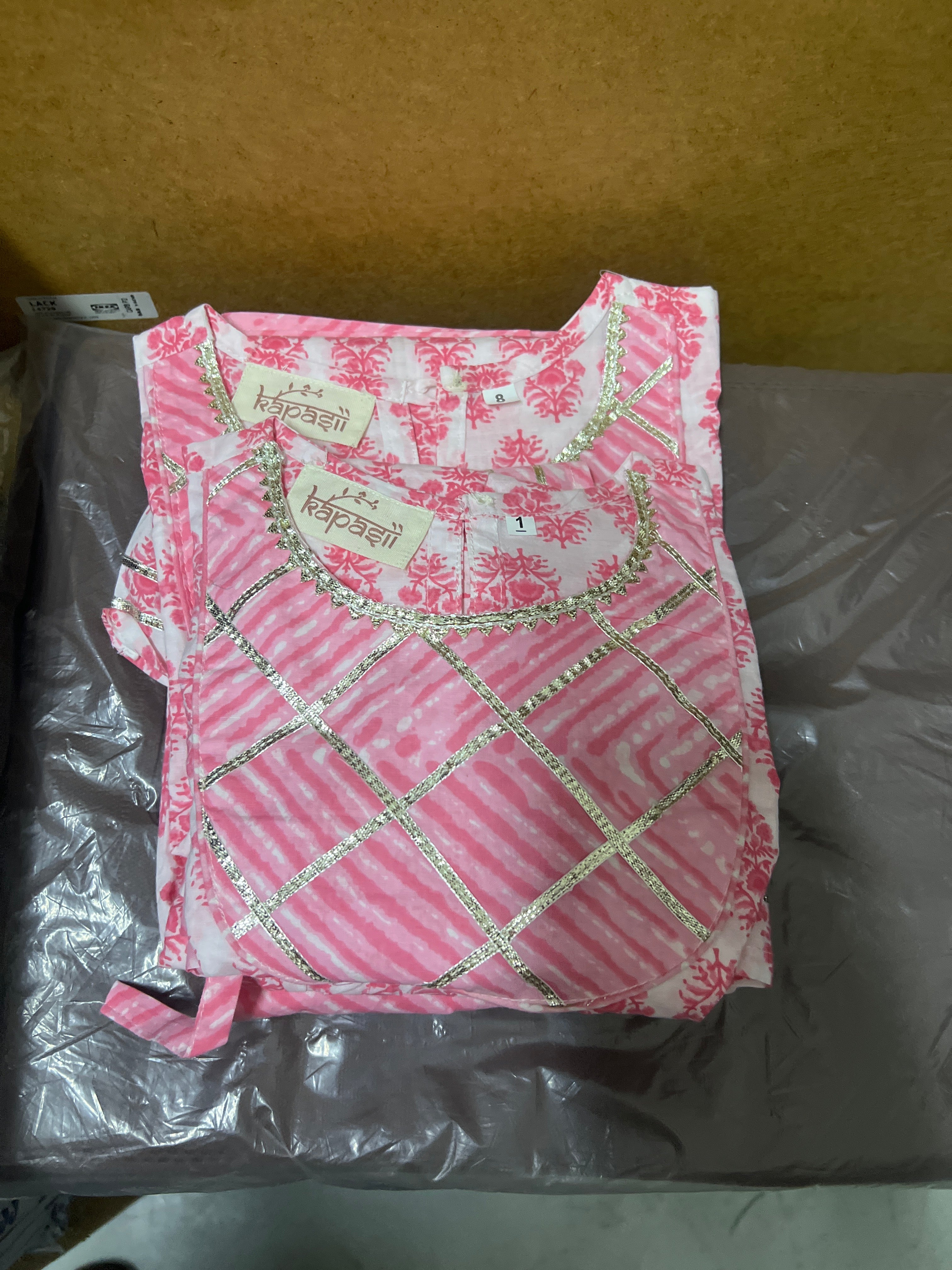 Designer pure muslin Baby pink Sharara Set
