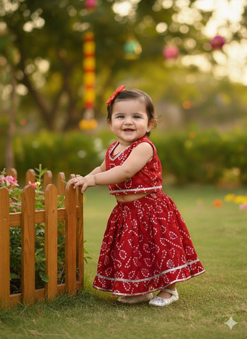 Infant Girls Lehenga Set red
