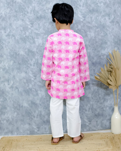 Indie fashion Cherry Blossom kurta pajama Set for boys and  girls (6months-7years)