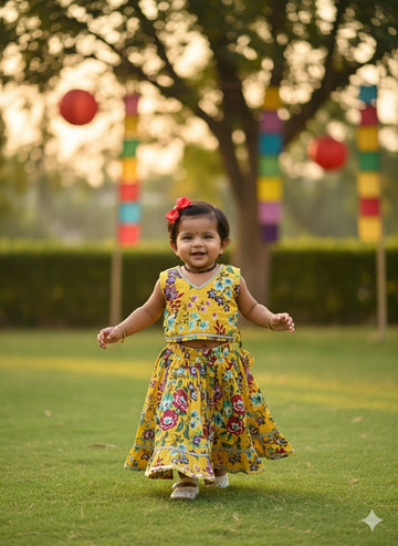 Infant Girls Lehenga Set yellow