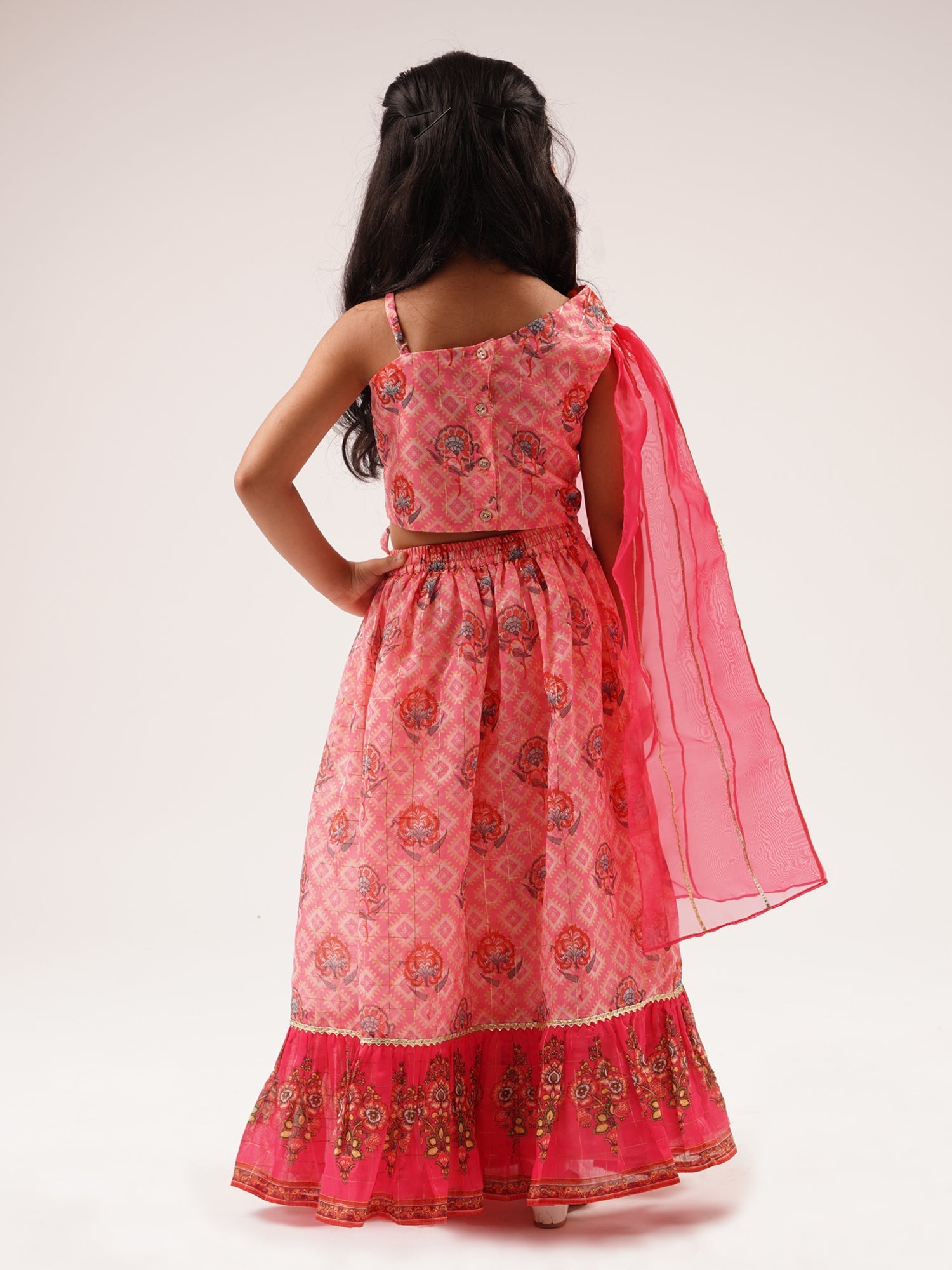 Mehfil girls lehenga set pink