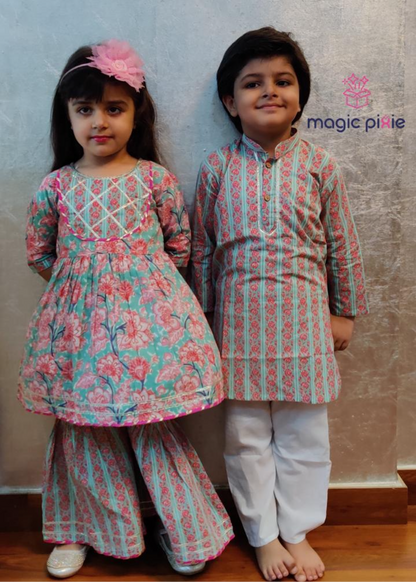 Designer blue kurta pajama set