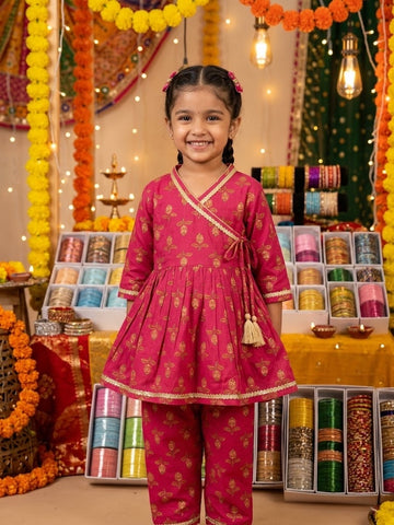 Angrakha top with trousers set