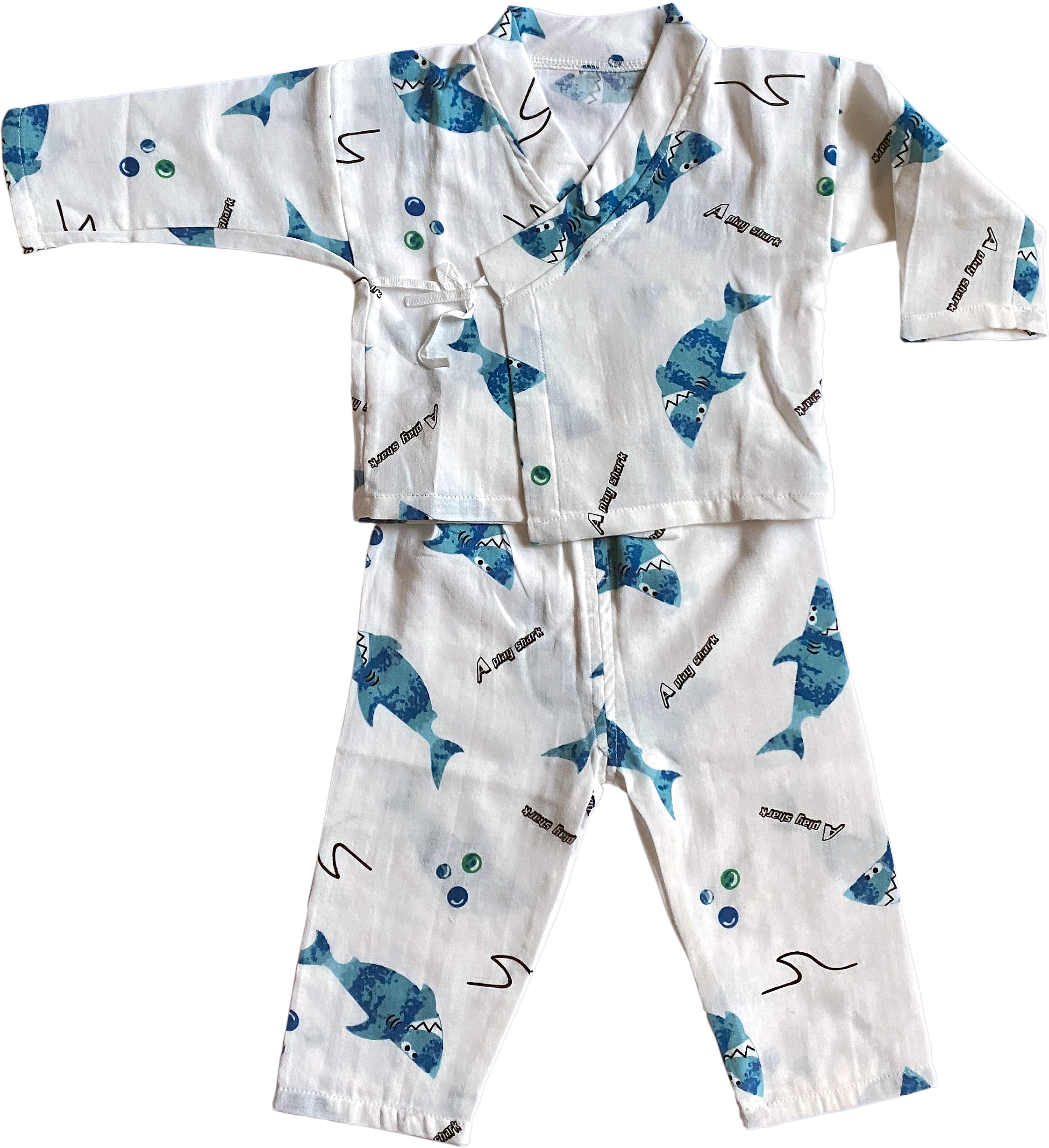 Super Shark Muslin Play Suit