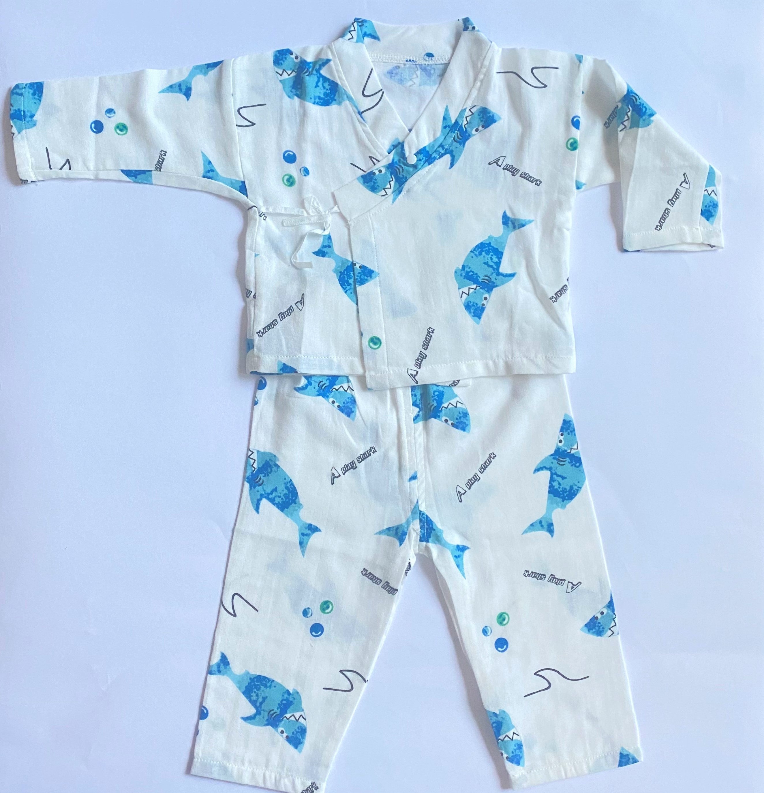 Super Shark Muslin Play Suit