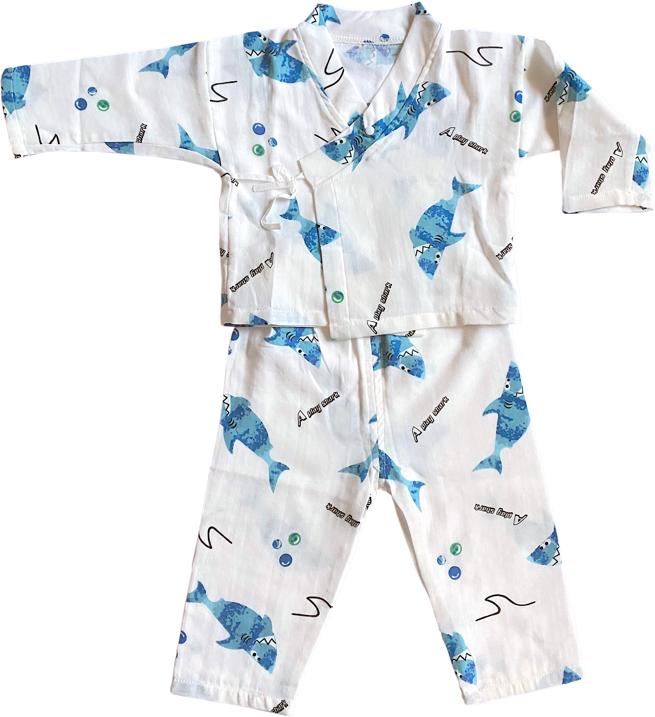 Super Shark Muslin Play Suit