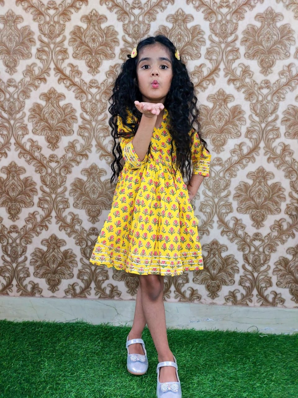 Sutra Ethnic frock- Yellow