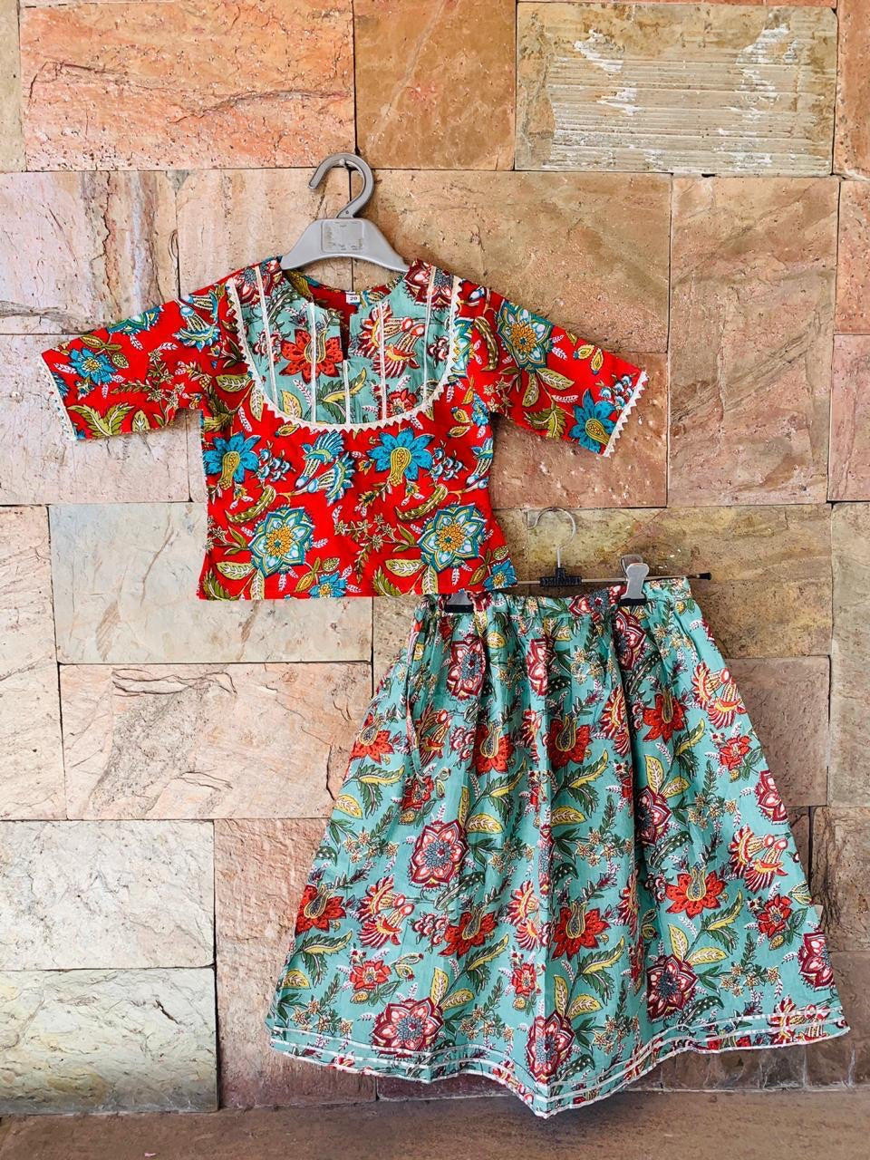 Sage - lehenga and blouse