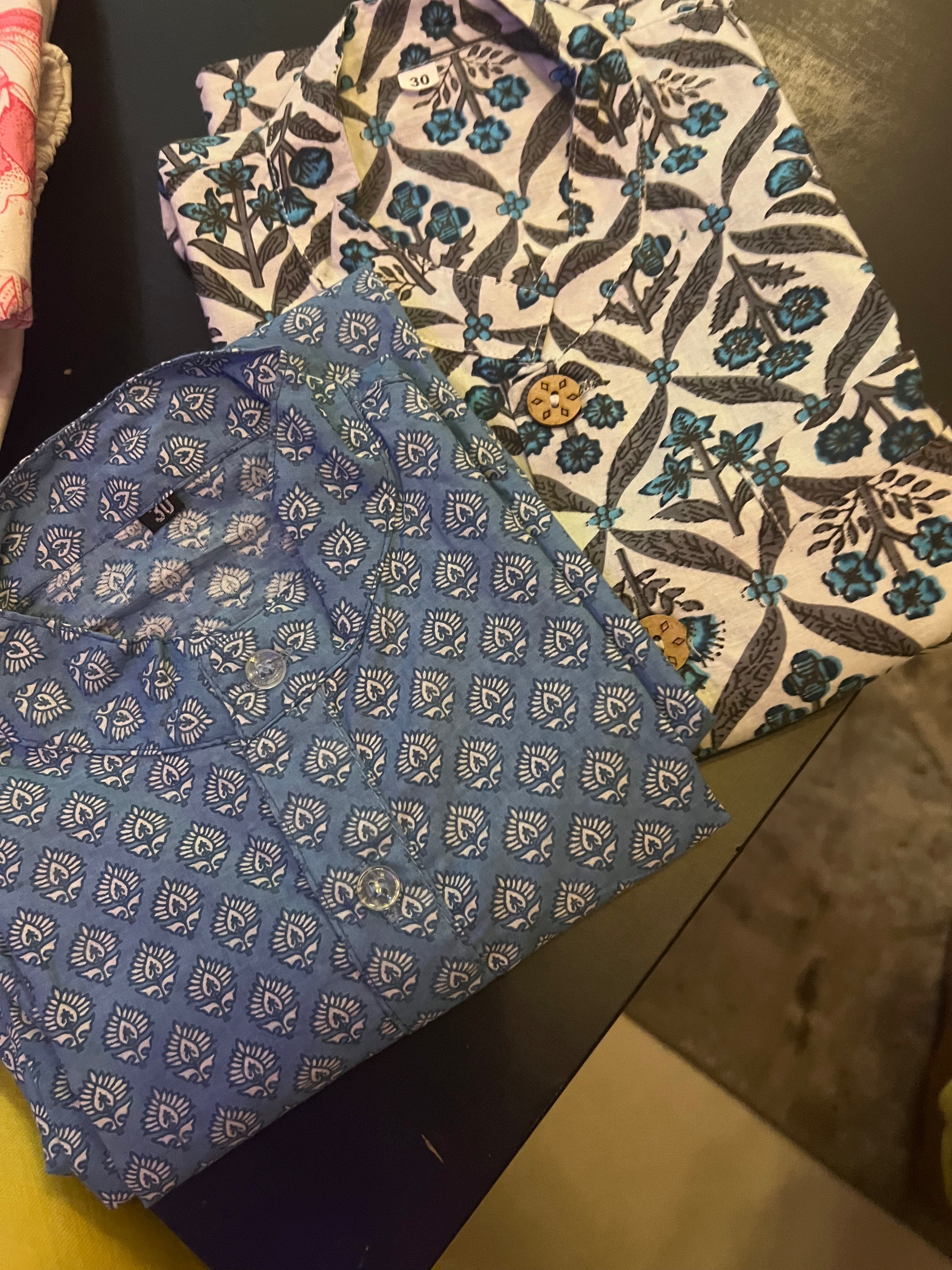 Tatva blue and white jacket set
