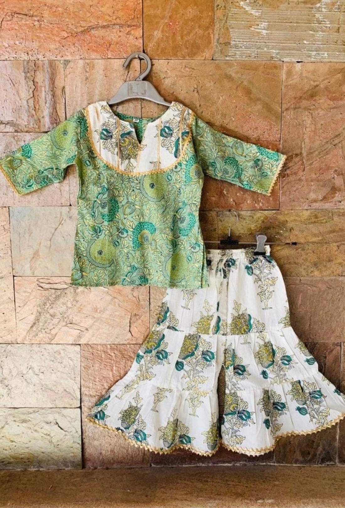 Minty green - sharara set