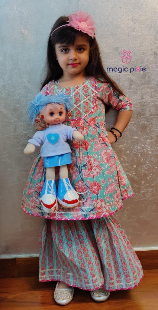 Designer Baby Blue Sharara Set
