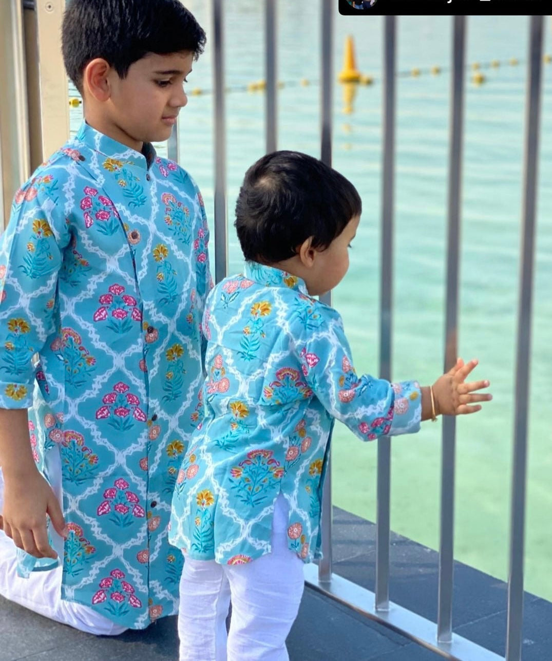 Band Gala Kurta Pajama Set - Blue (6months-14 Yearsears)