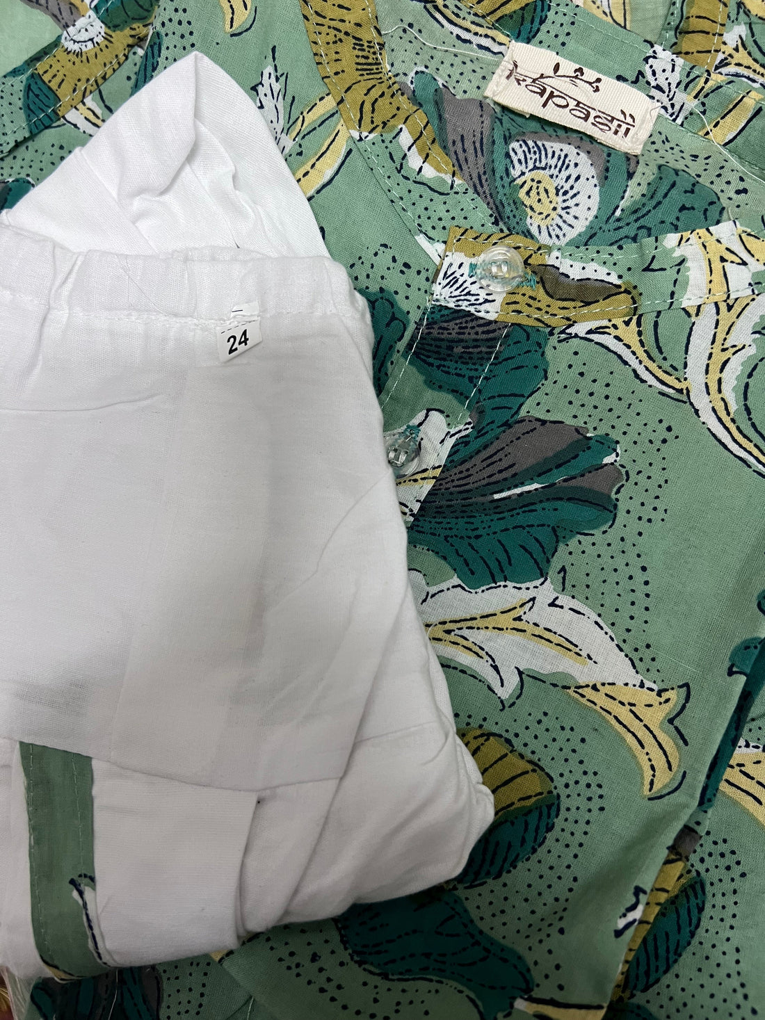 Green dhoti kurta set emerald