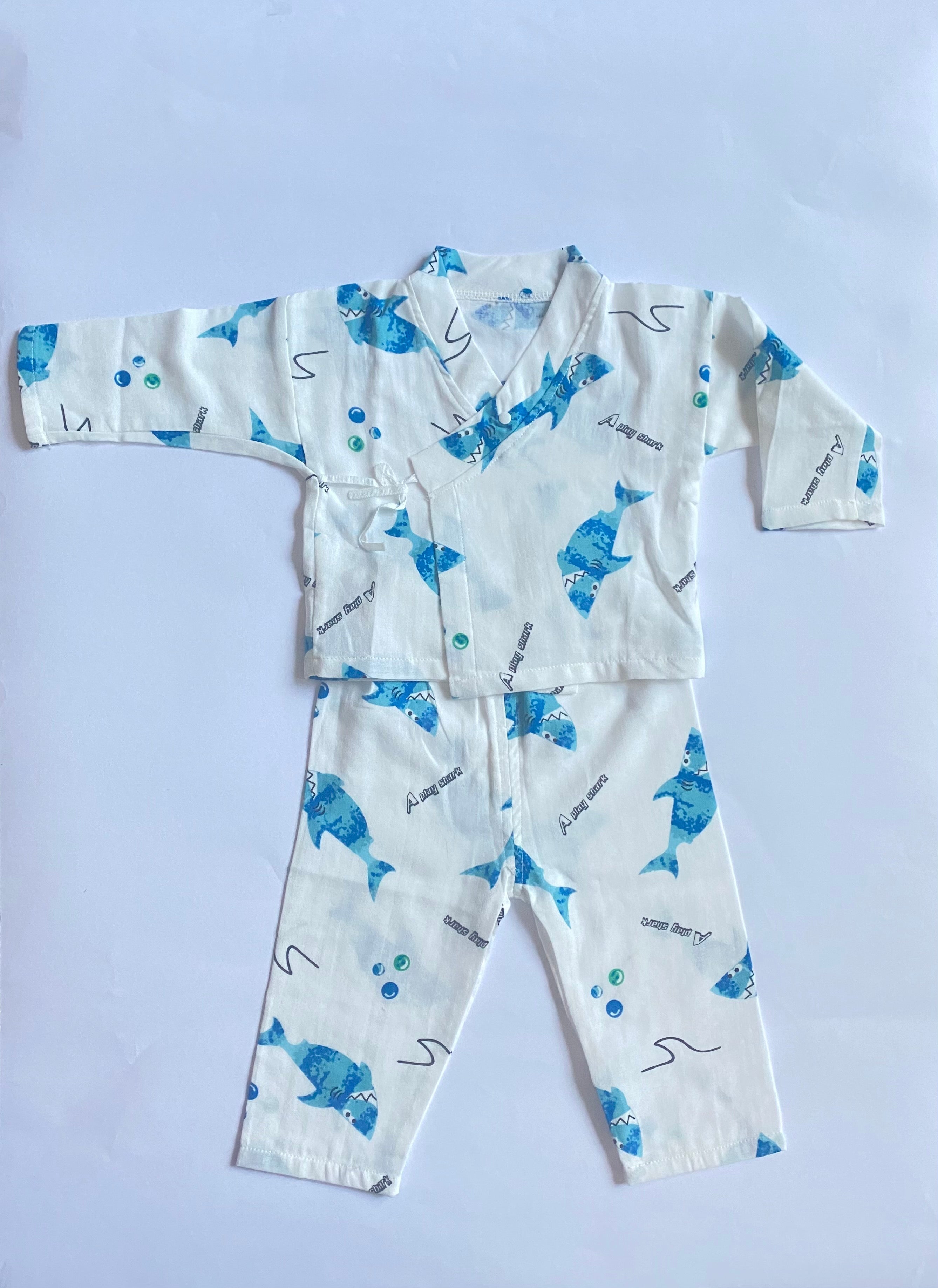 Super Shark Muslin Play Suit