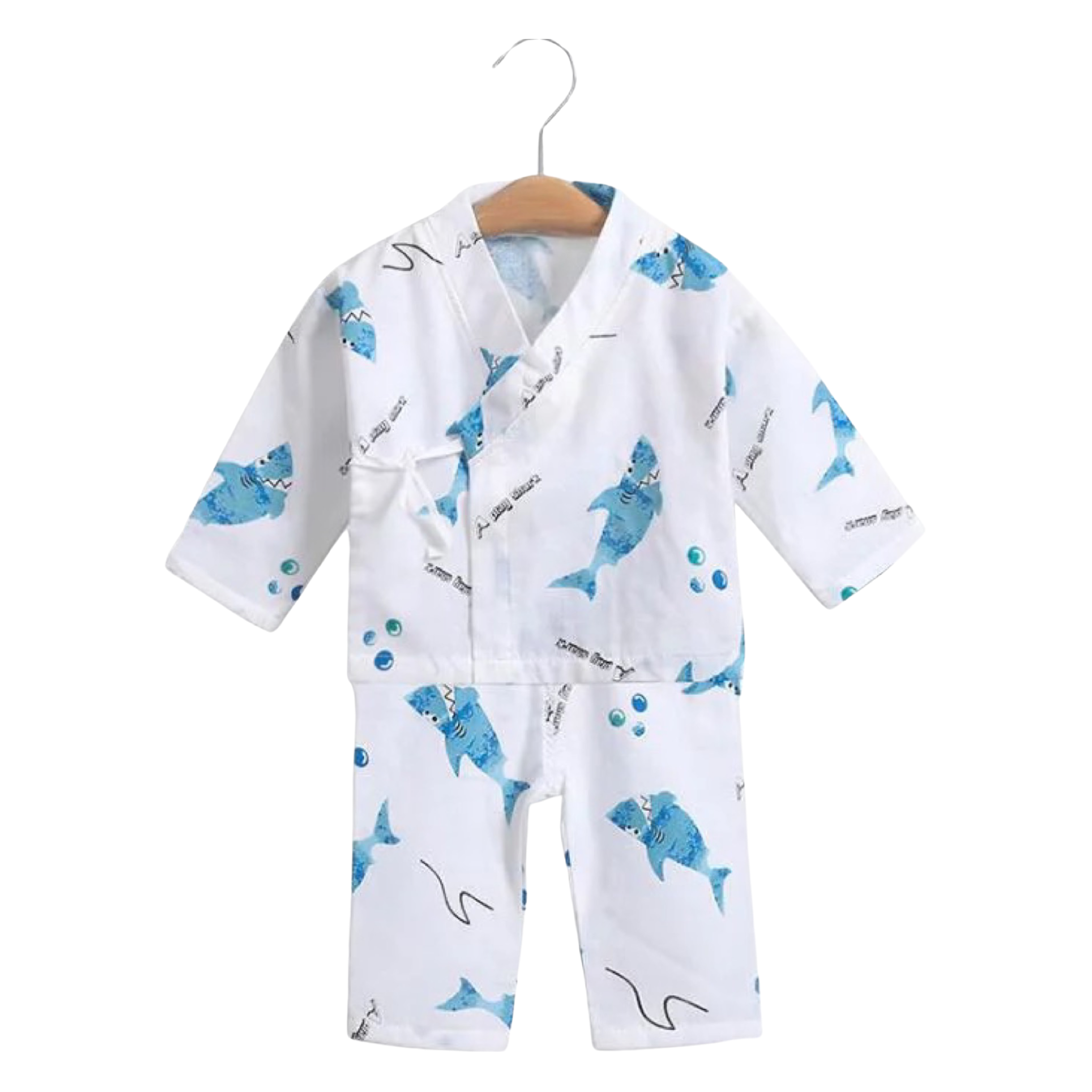 Super Shark Muslin Play Suit