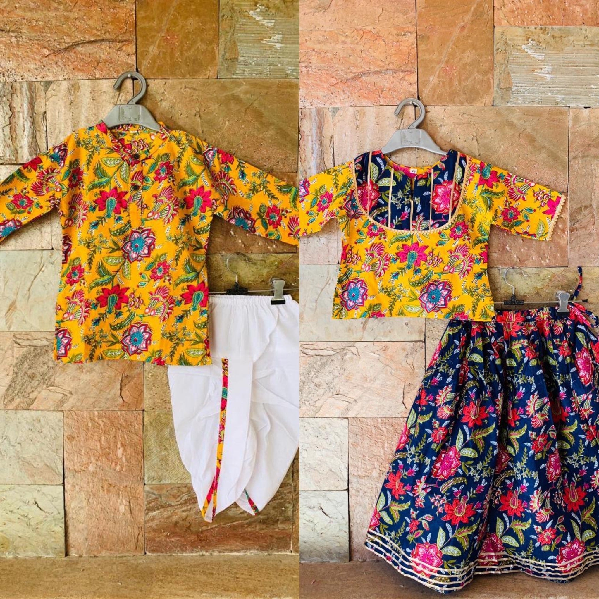 Festive fusion - yellow dhoti kurta set (Krishna)