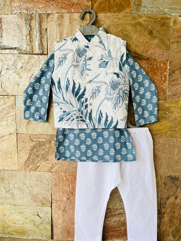 Tatva grey jacket set (12months-12years)