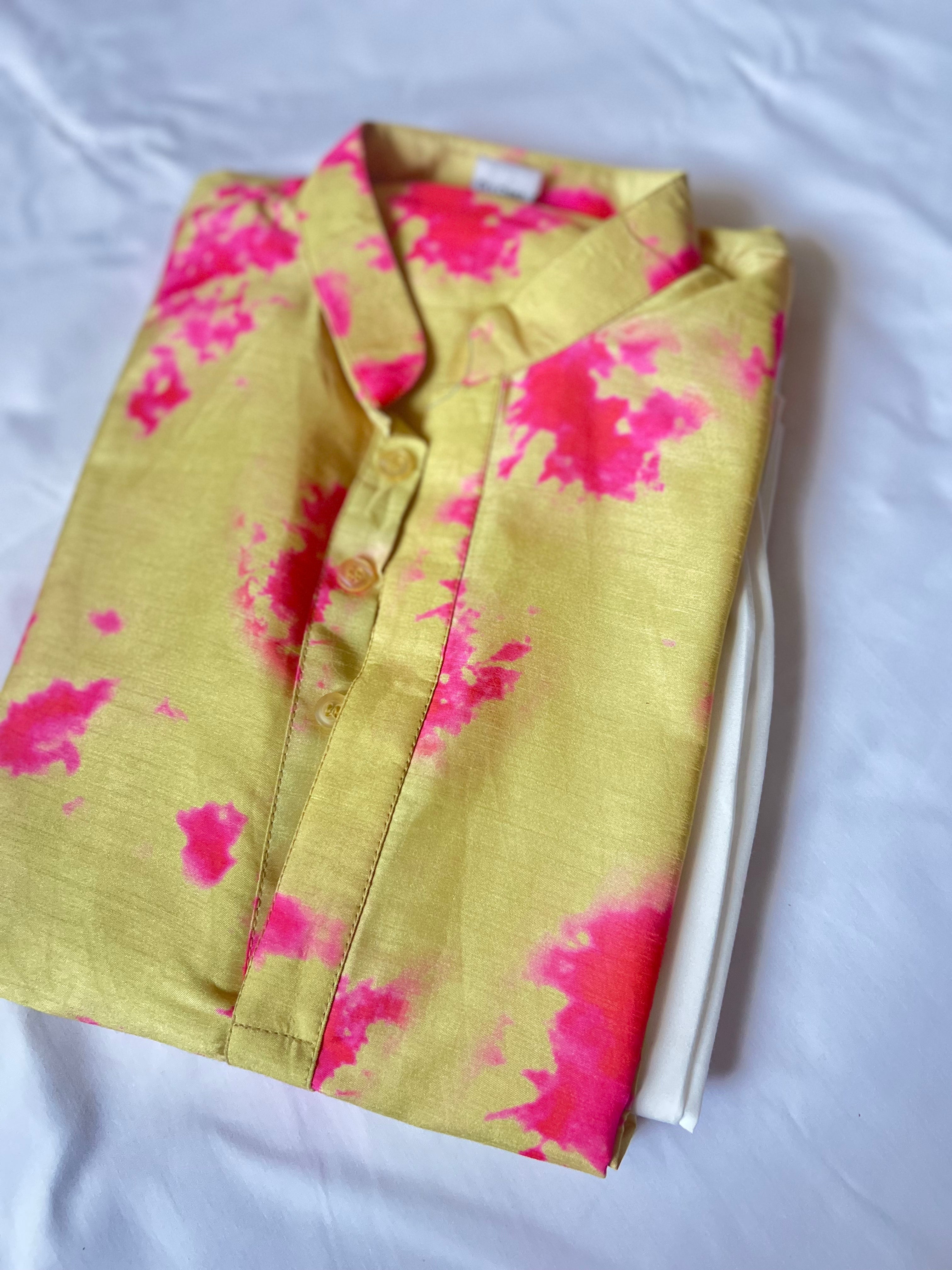 Kapasii (Premium) - Rajwad tie dye premium kurta pajama set for the big boys (6-14 Yearsears)