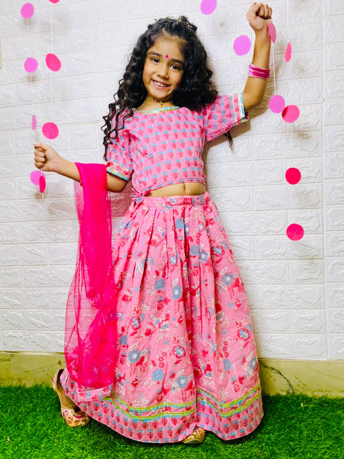 Mrighaya pink lehenga top and dupatta set