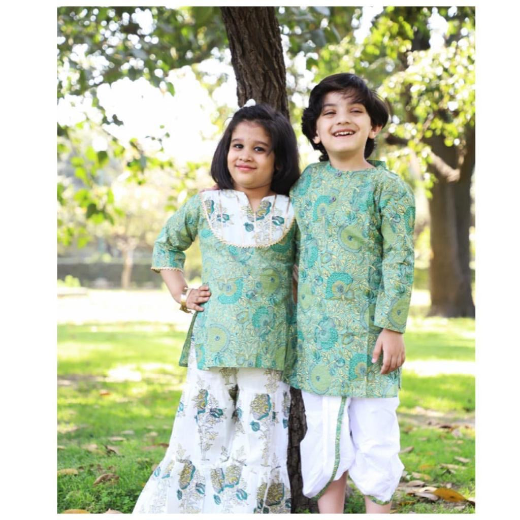 Minty green - dhoti kurta set
