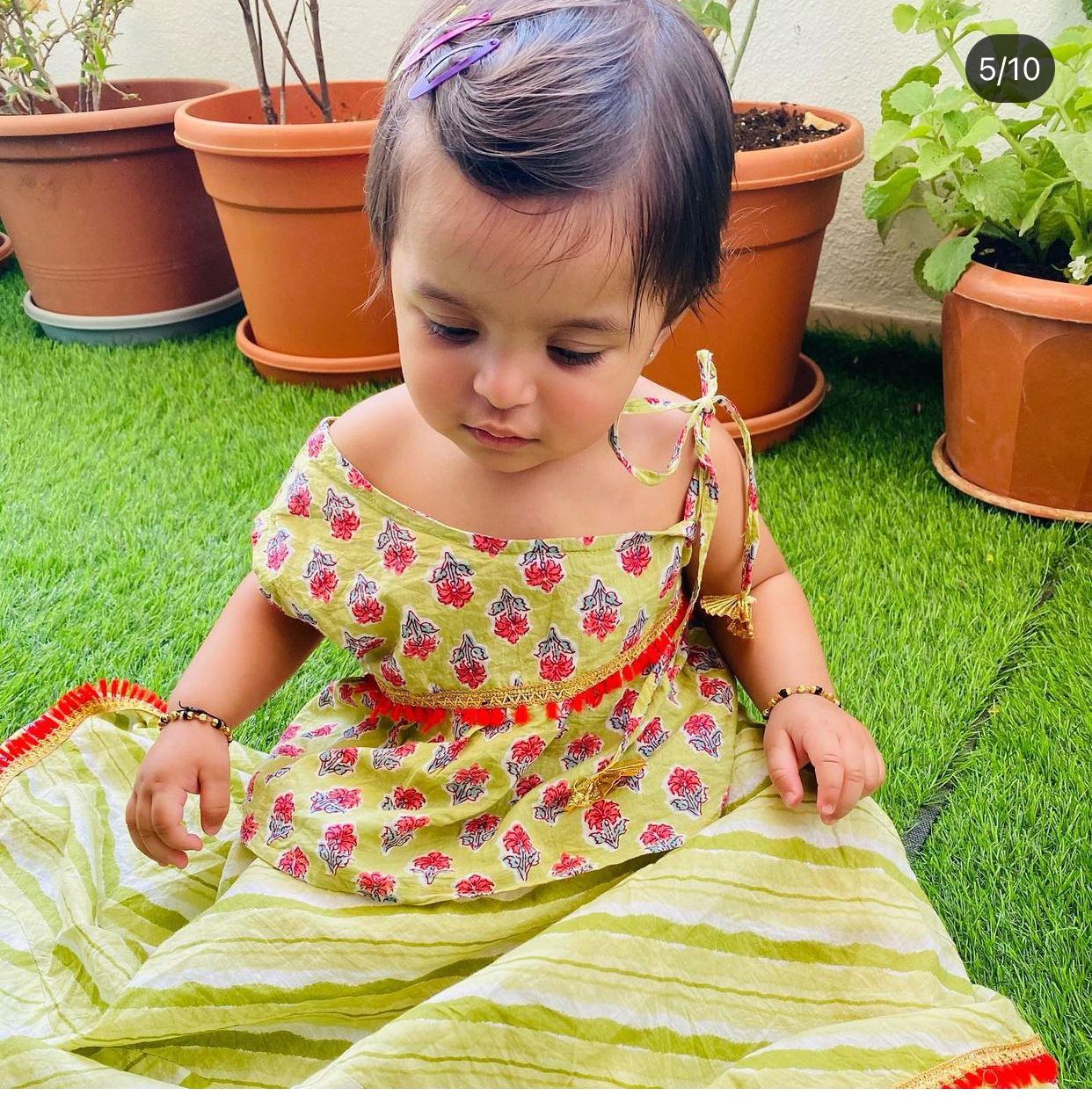 Fern green - princess ethnic wear