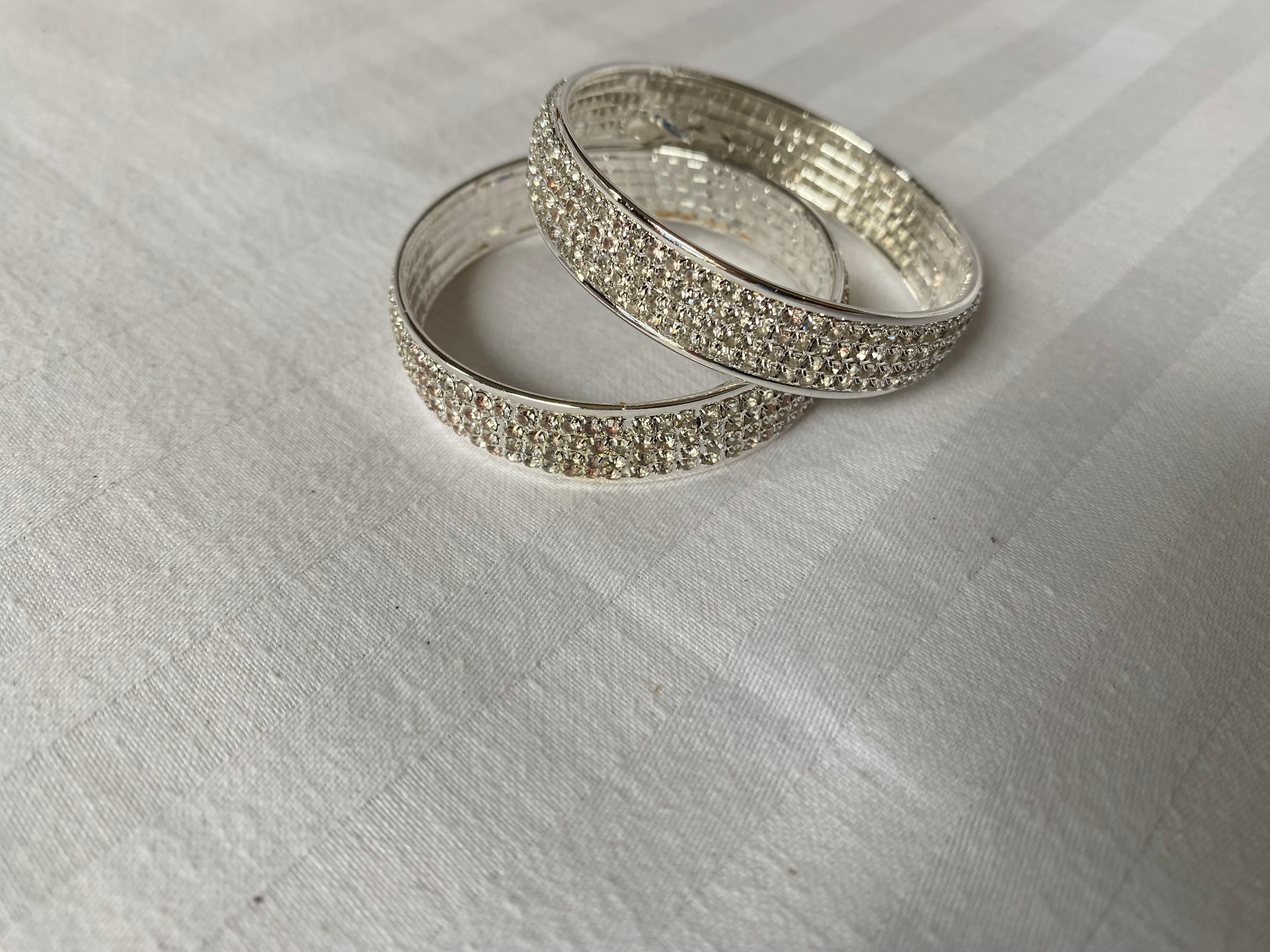 Silver Kada with stones