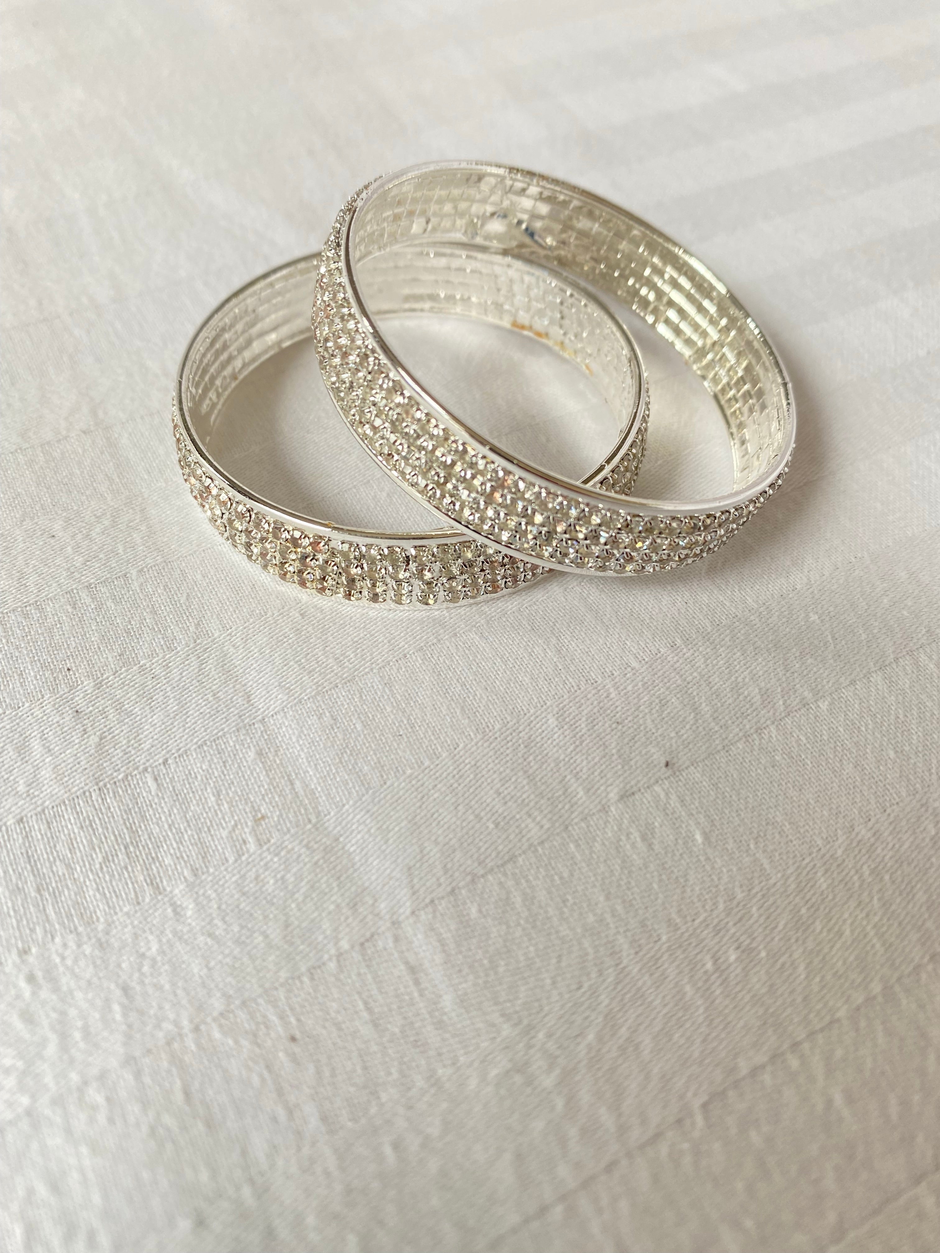Silver Kada with stones