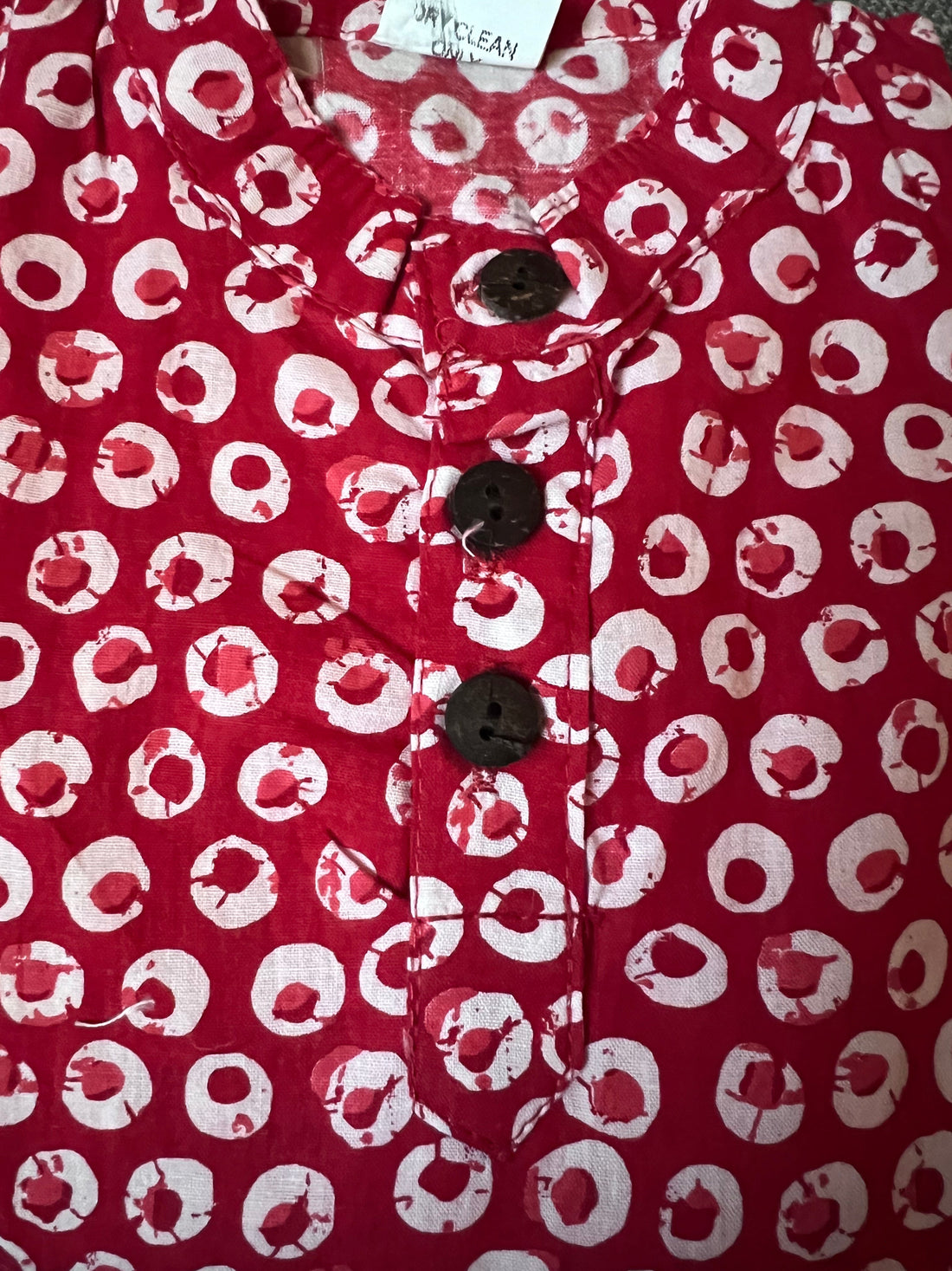 Red bubble printed kurta set