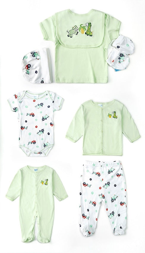 Retro  -  8 Piece Organic New Born Set