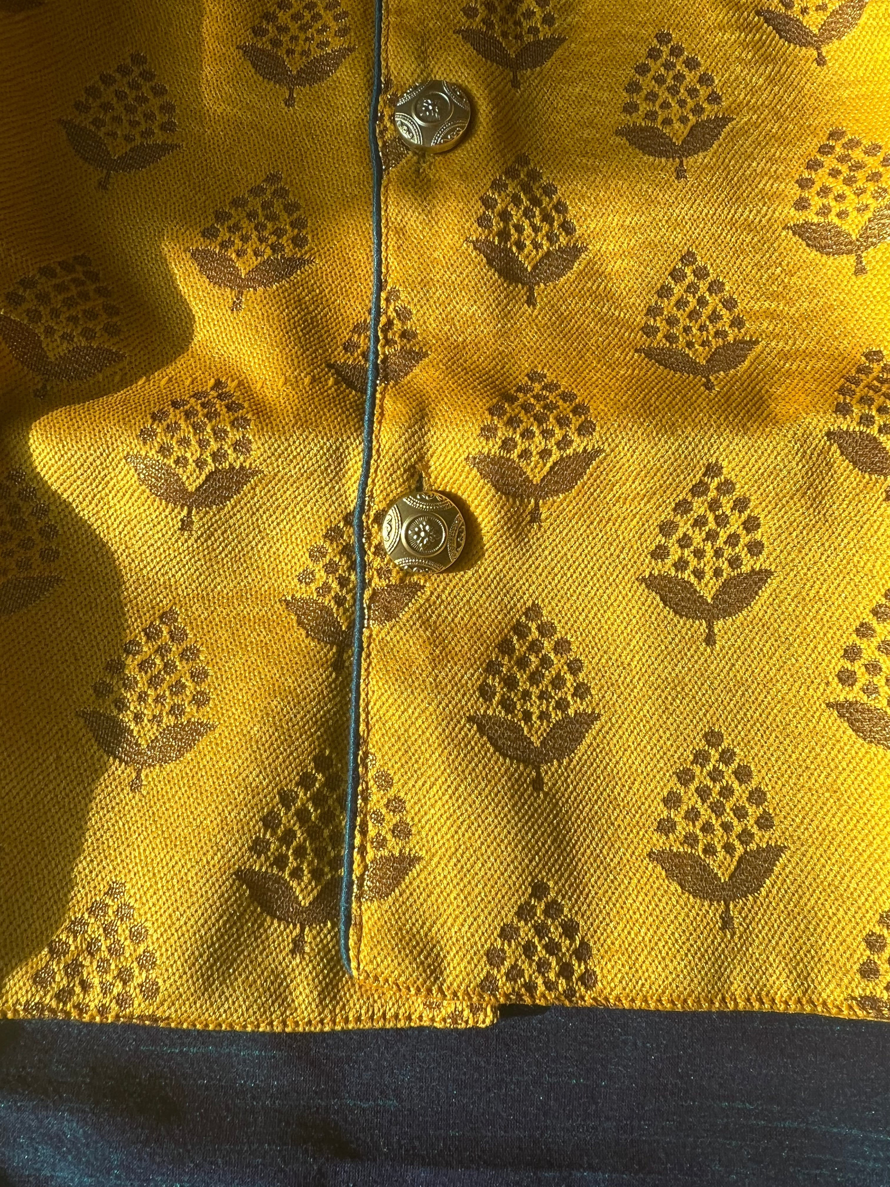 Shubh yellow kurta pajama jacket set (Kapasii Premium)
