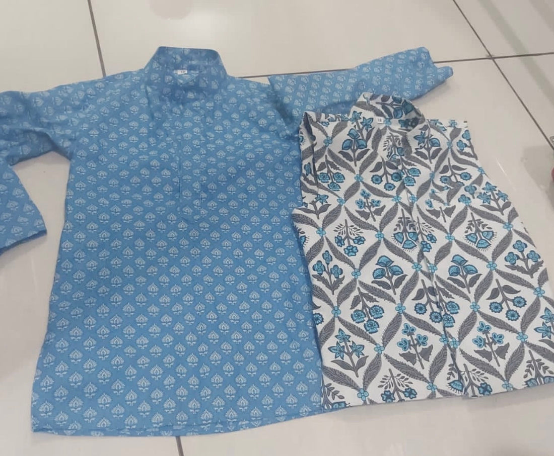Tatva blue and white jacket set