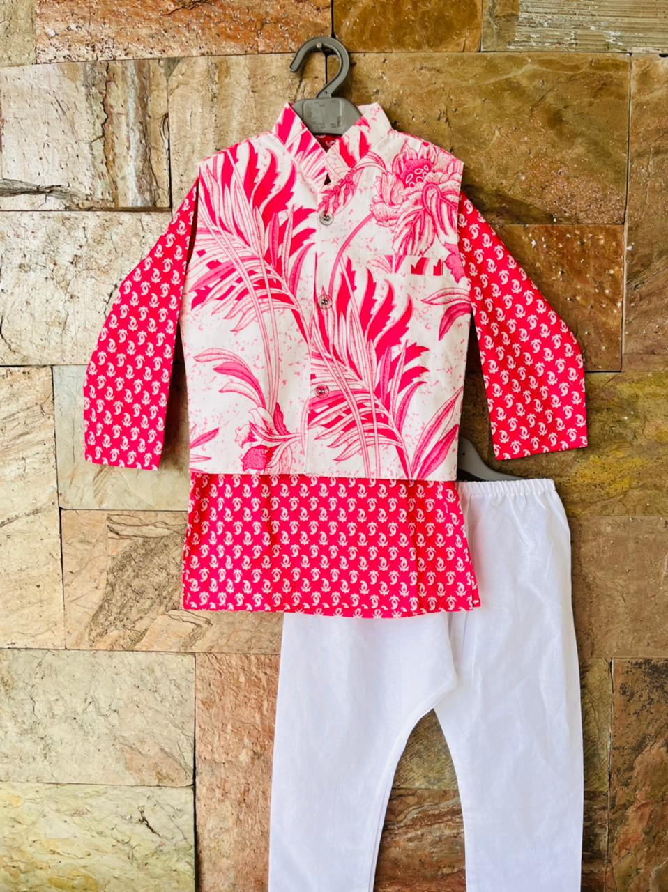 Tatva pink jacket set (12months-12years)