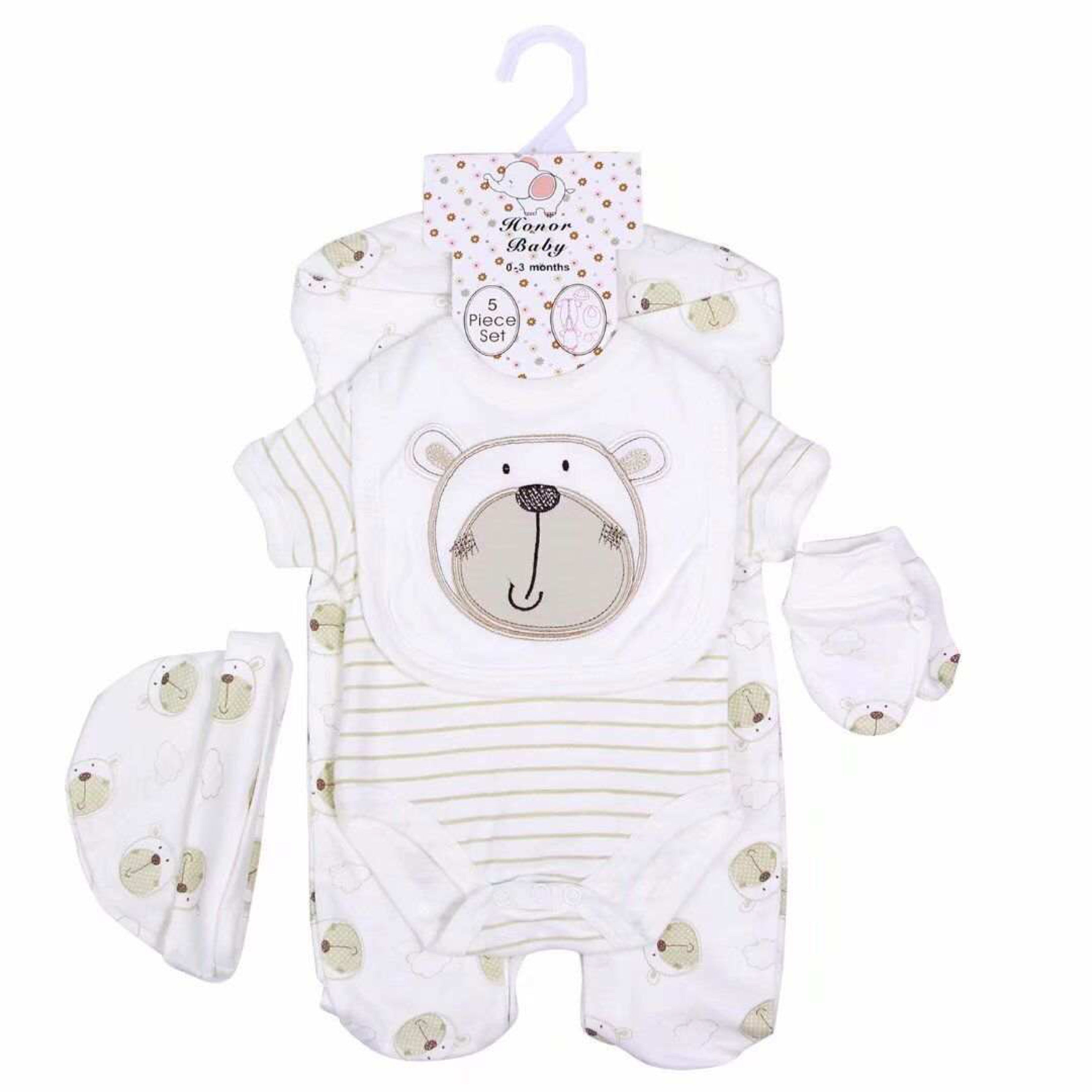 Baloo the bear -5pc organic new born set
