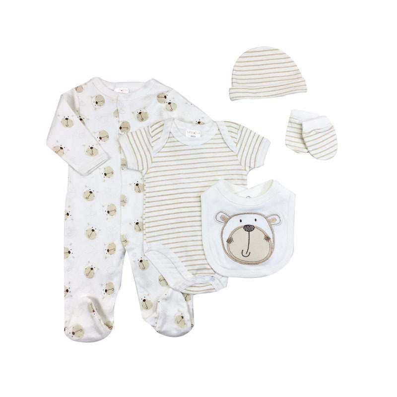 Baloo the bear -5pc organic new born set