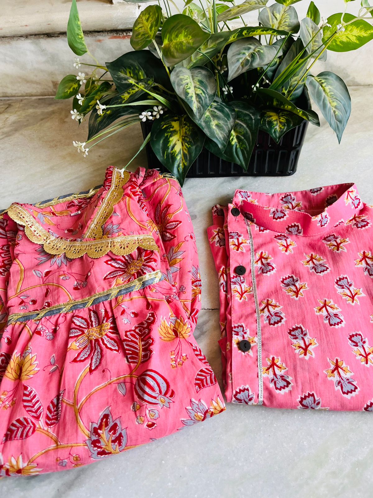 Umang Pink frock set girl