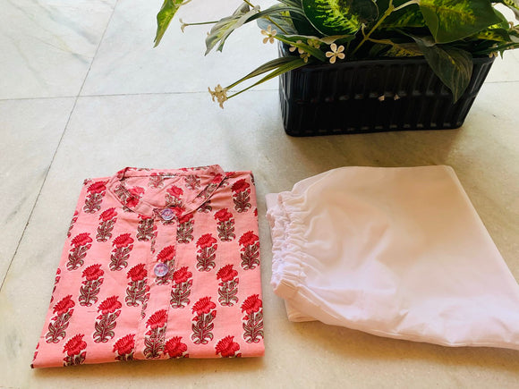 Carnation pink  - kurta pajama Set