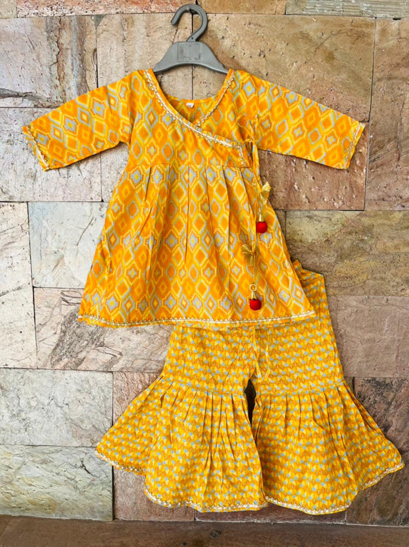 Rohini Yellow sharara set_(12mo-12yrs)